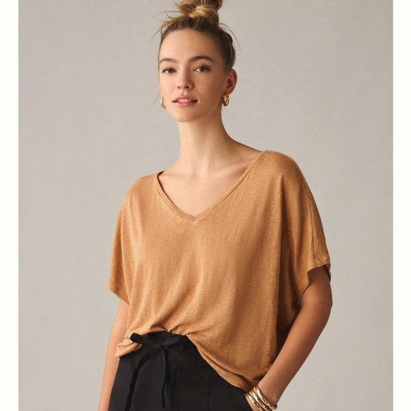 Anthropologie Linen Dolman Top Sz M - Picture 1 of 3